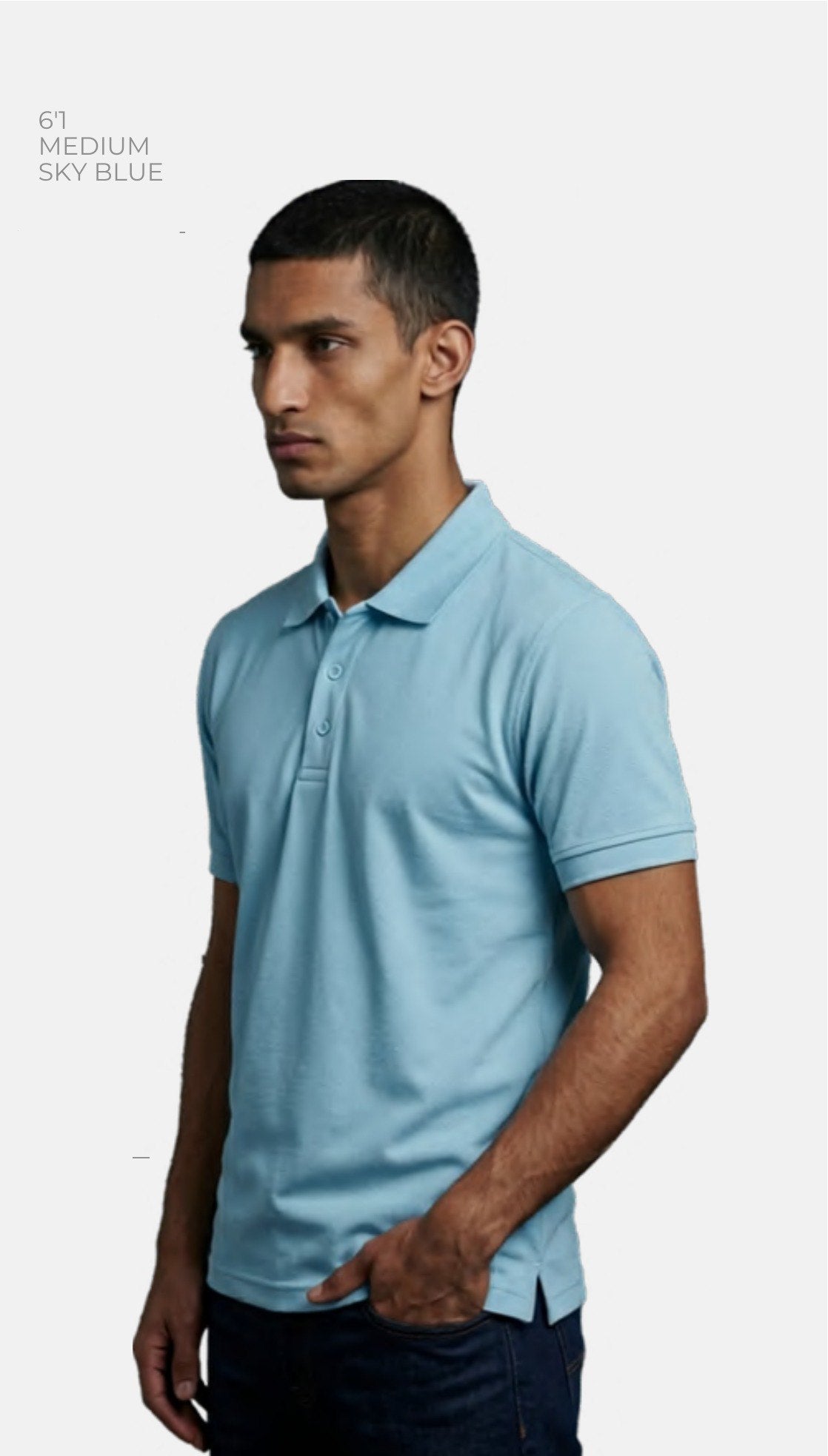 Cotton-feel Spun Poly Polo T-shirt – Quality 540 (190 GSM) – model wearing