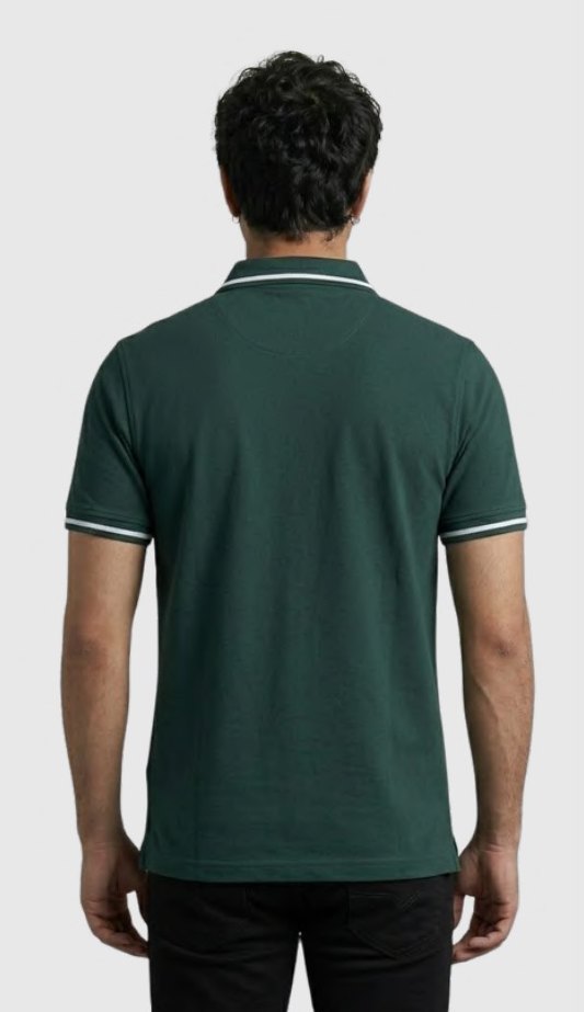 Cotton-feel Spun Poly Polo T-shirt with Tipping – Quality 007 (180 GSM) – side view
