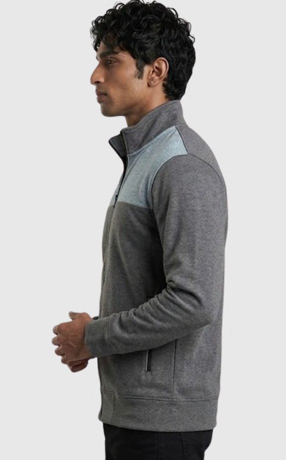 Stretch Poly-Spandex Two-tone Zipper Jacket – Quality 1001 (280 GSM) – back view