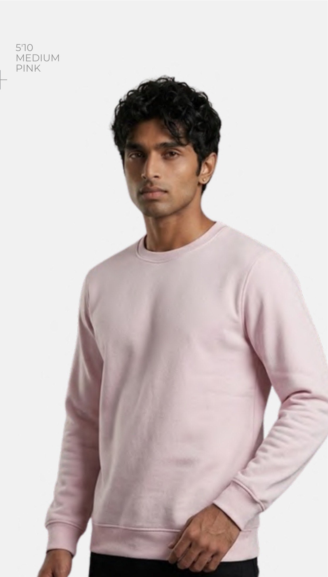 Poly-Cotton Crew Sweatshirt – Quality 400 (280 GSM) – model wearing