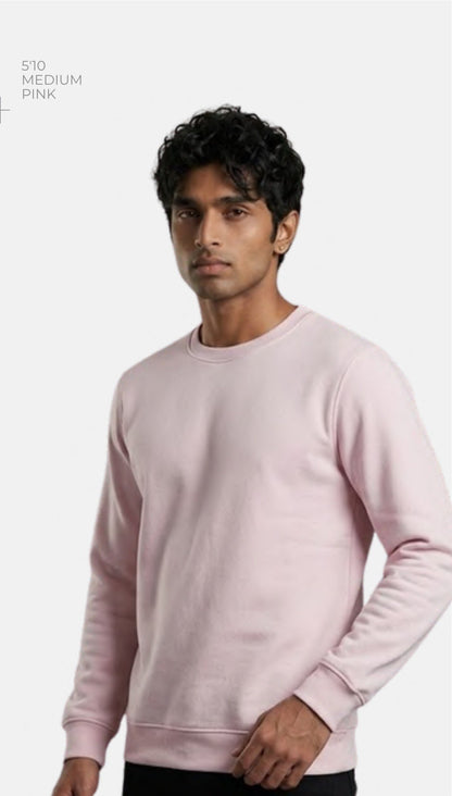 Poly-Cotton Crew Sweatshirt – Quality 400 (280 GSM) – model wearing