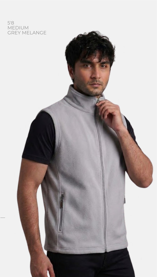 Poly-Cotton Sleeveless Sweatshirt – Quality 400 (280 GSM) – model wearing