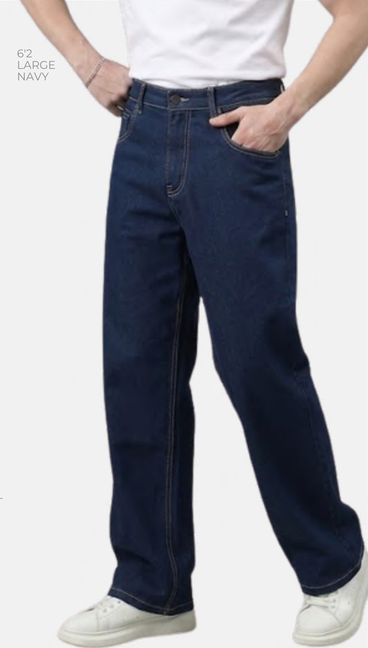 Stretch Denim-look Jeans (240 GSM) – model wearing