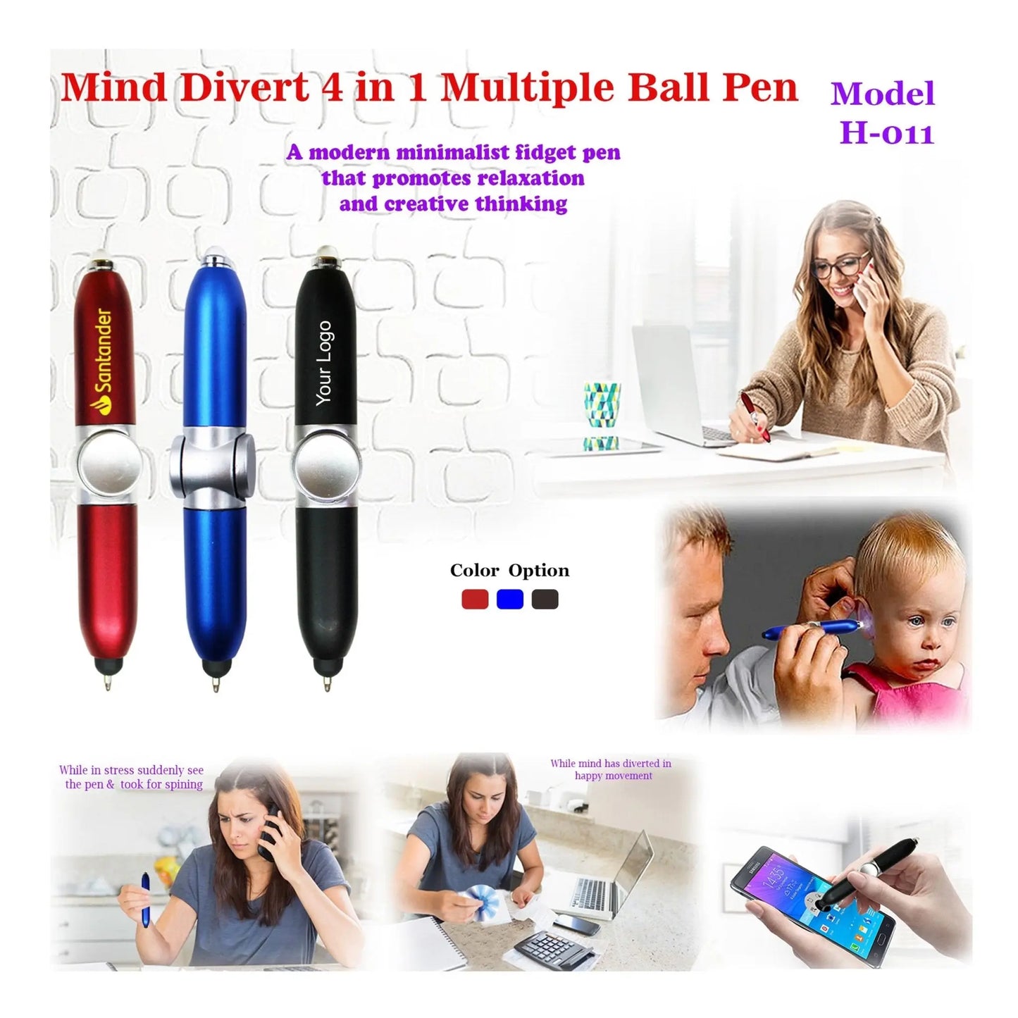 Mind Divert 4 In1 Multiple Ball Pen H-011 MARSH Corporate gifts