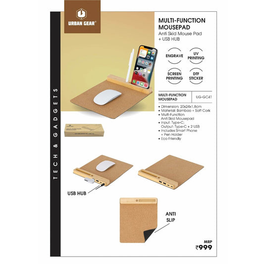 URBAN GEAR - Multi -Function Mousepad - Anti Skid Mousepad + USB Hub - UG-GC41 MARSH Corporate gifts