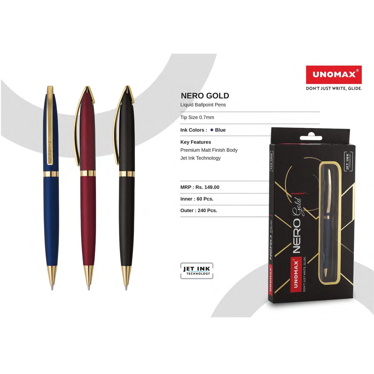 Unomax  Nero Gold Liquid Ball Pens MARSH Corporate gifts