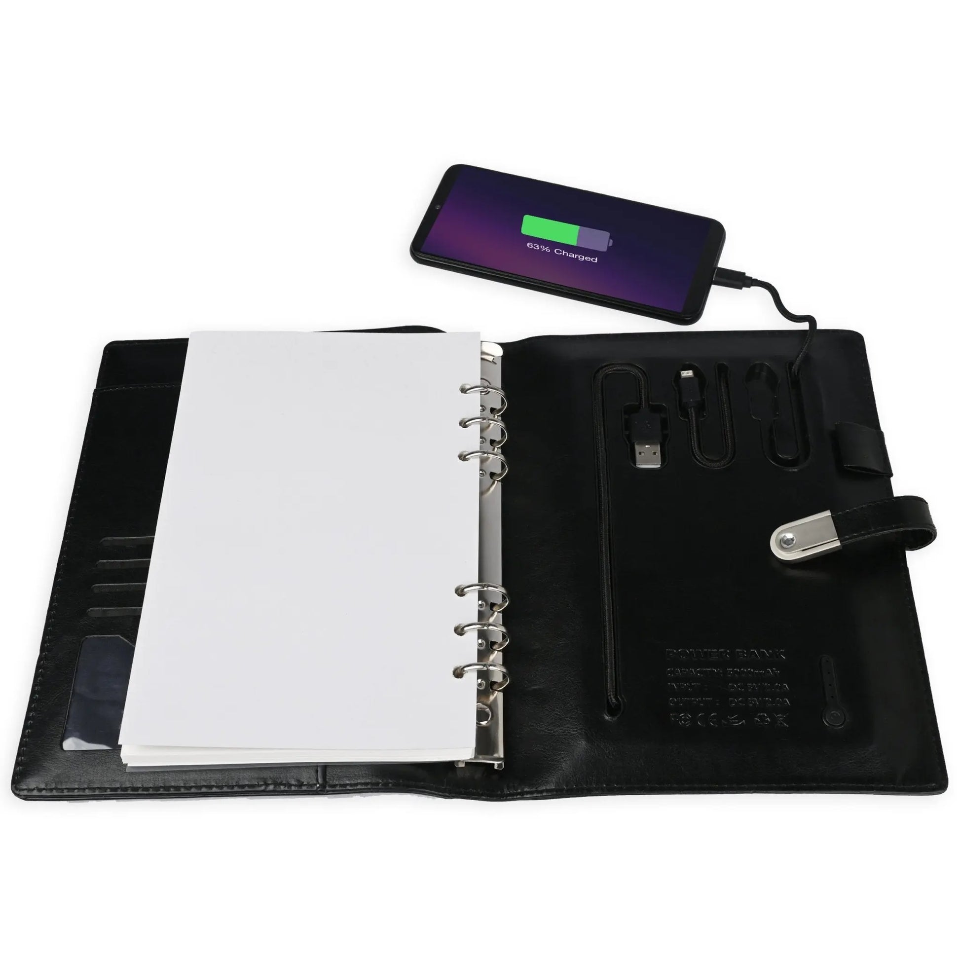 Notebook Diary Power bank 5000 mAh with 32GB USB MARSH Corporate gifts