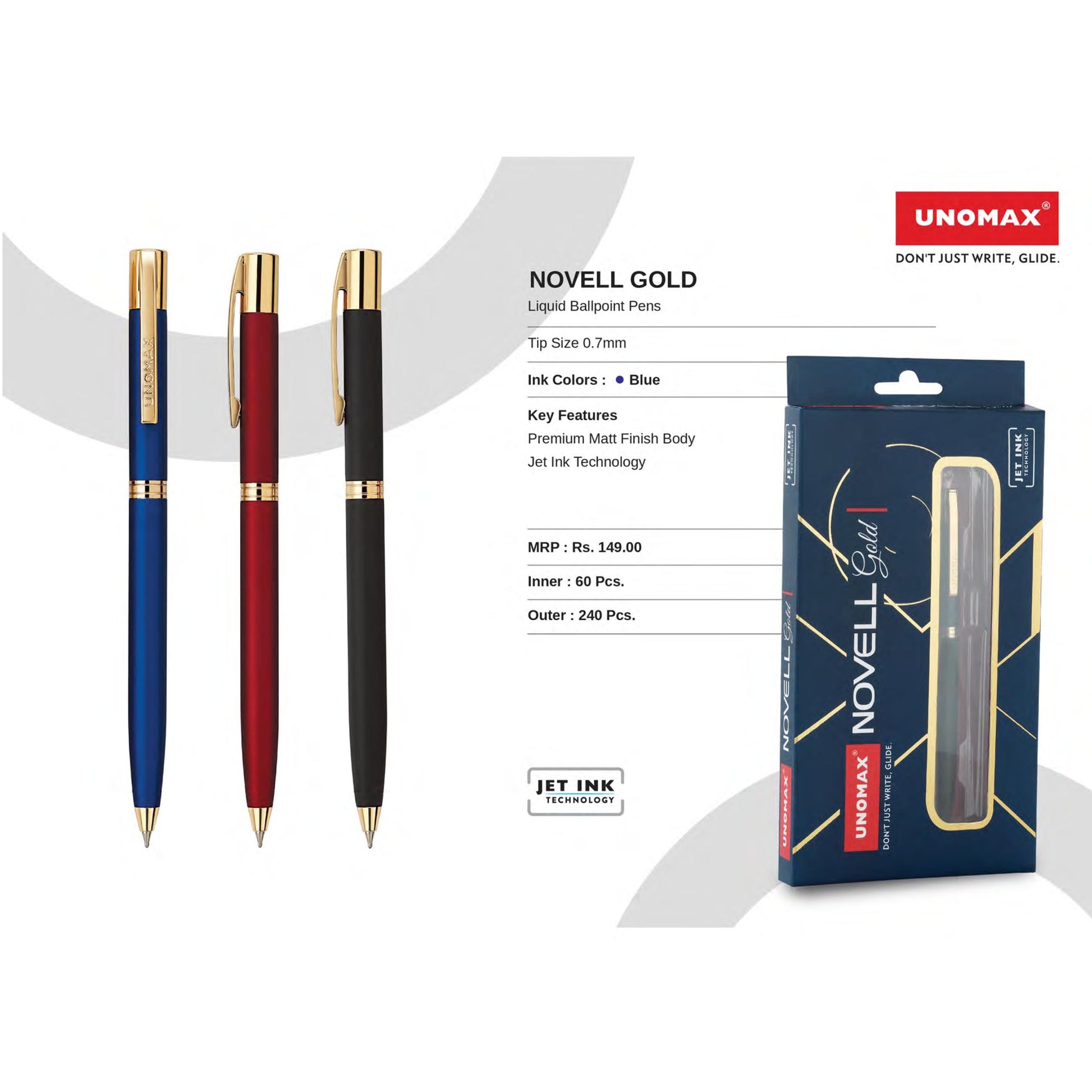 Unomax Novell Gold Liquid Ball Pens MARSH Corporate gifts