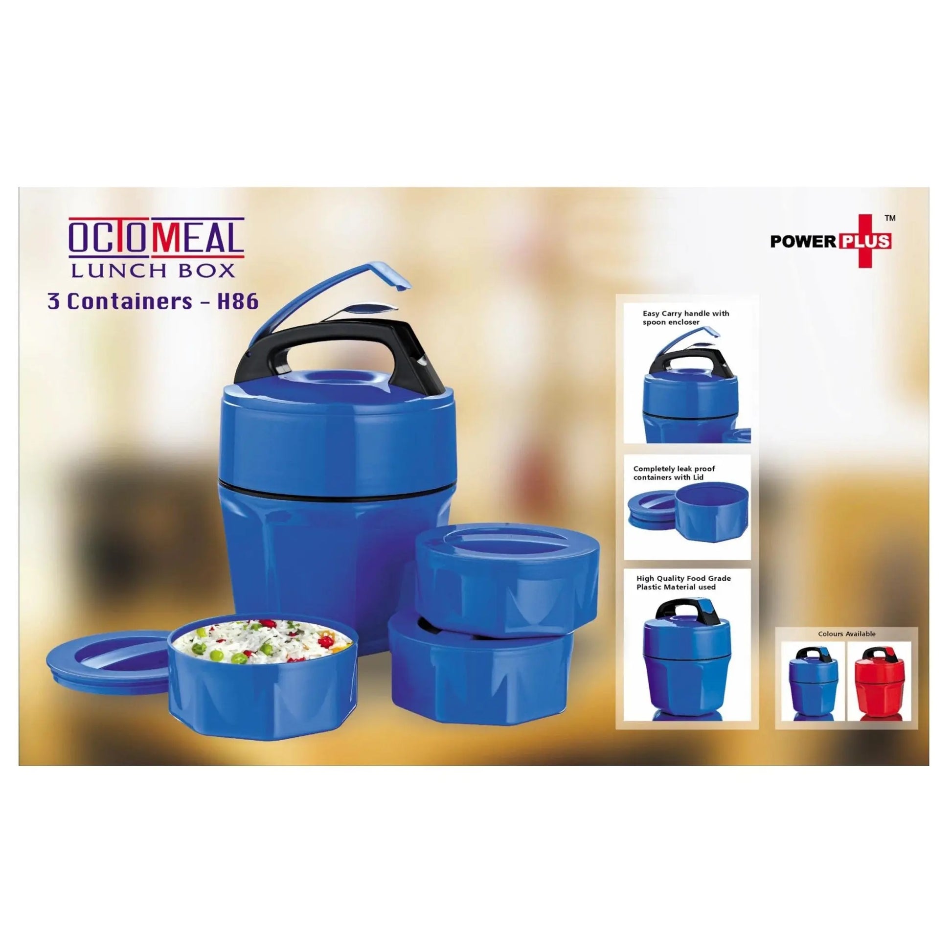 Octomeal Lunch Box – 3 Plastic Containers - H86 MARSH Corporate gifts