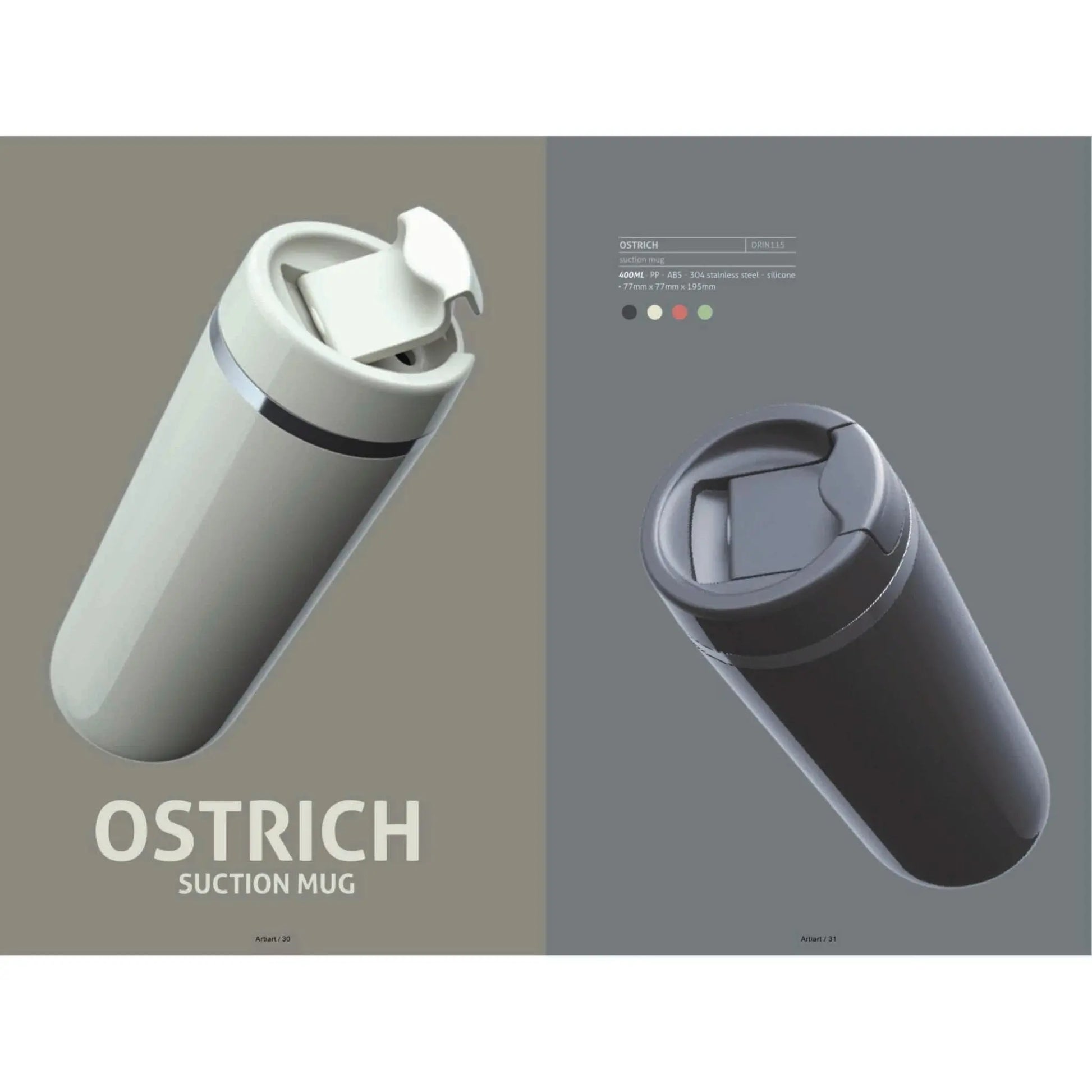 Ostrich Suction Mug 400ml - DRIN115 MARSH Corporate gifts