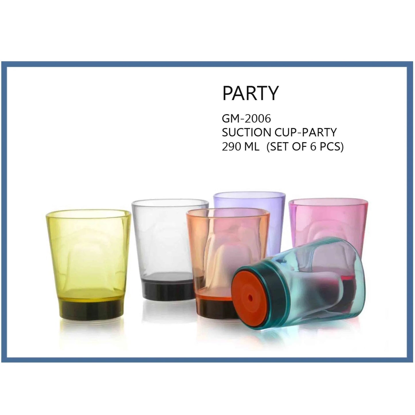 Party Suction Cup 290ML Set of 6 PCS   - DRIN072 MARSH Corporate gifts