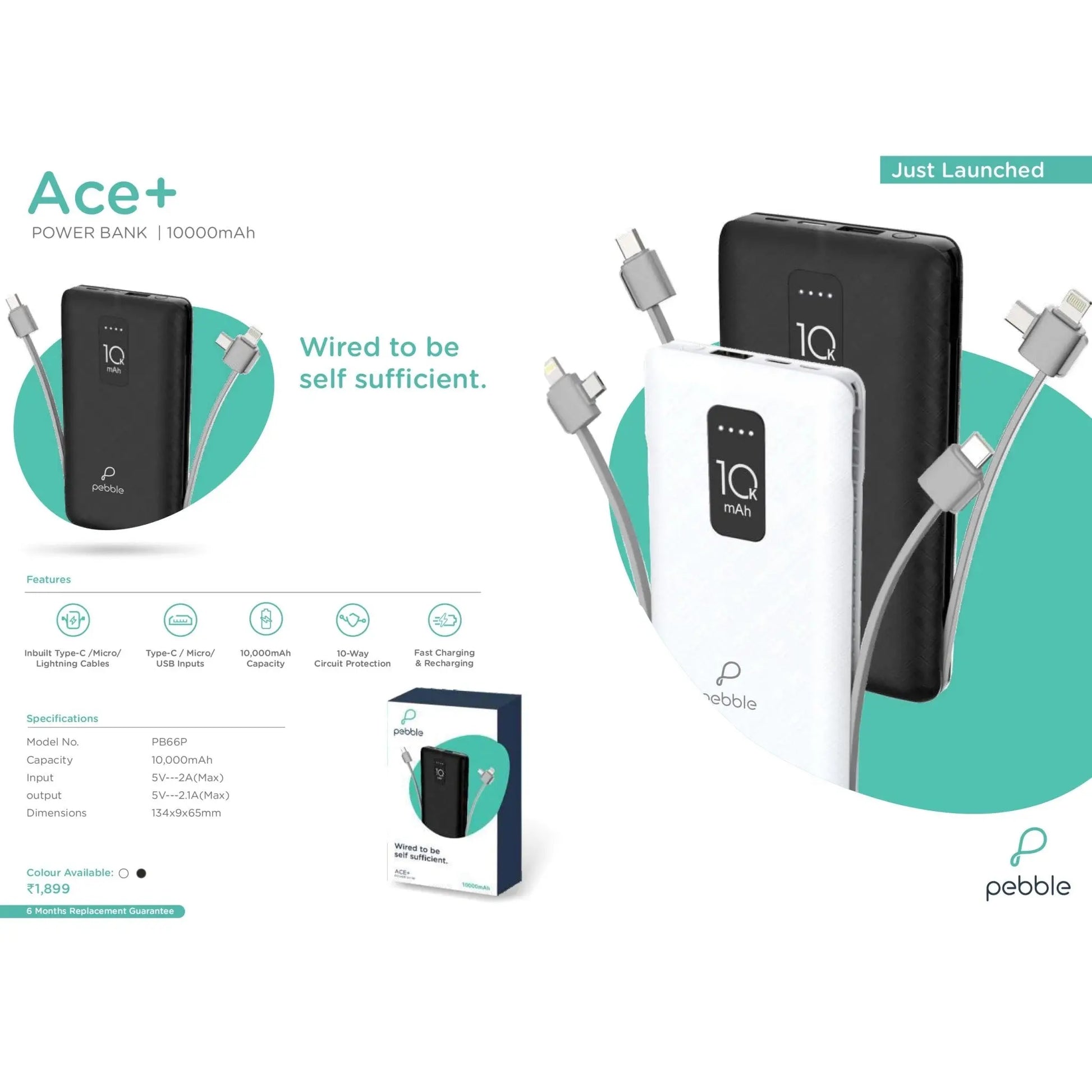 Pebble Ace+ PowerBank - 10000 mAh MARSH Corporate gifts