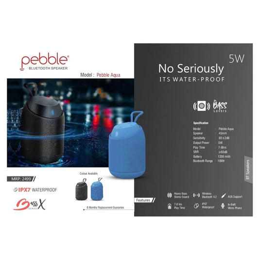 Pebble BassX Aqua Wireless Speaker - 5W MARSH Stationery