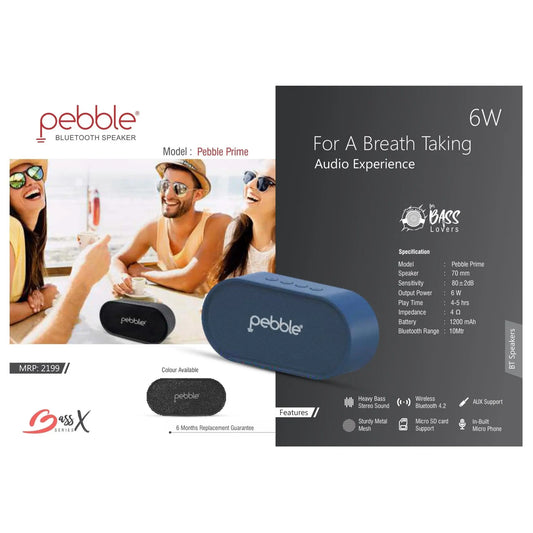Pebble BassX Prime Bluetooth Speaker - 6W MARSH Stationery