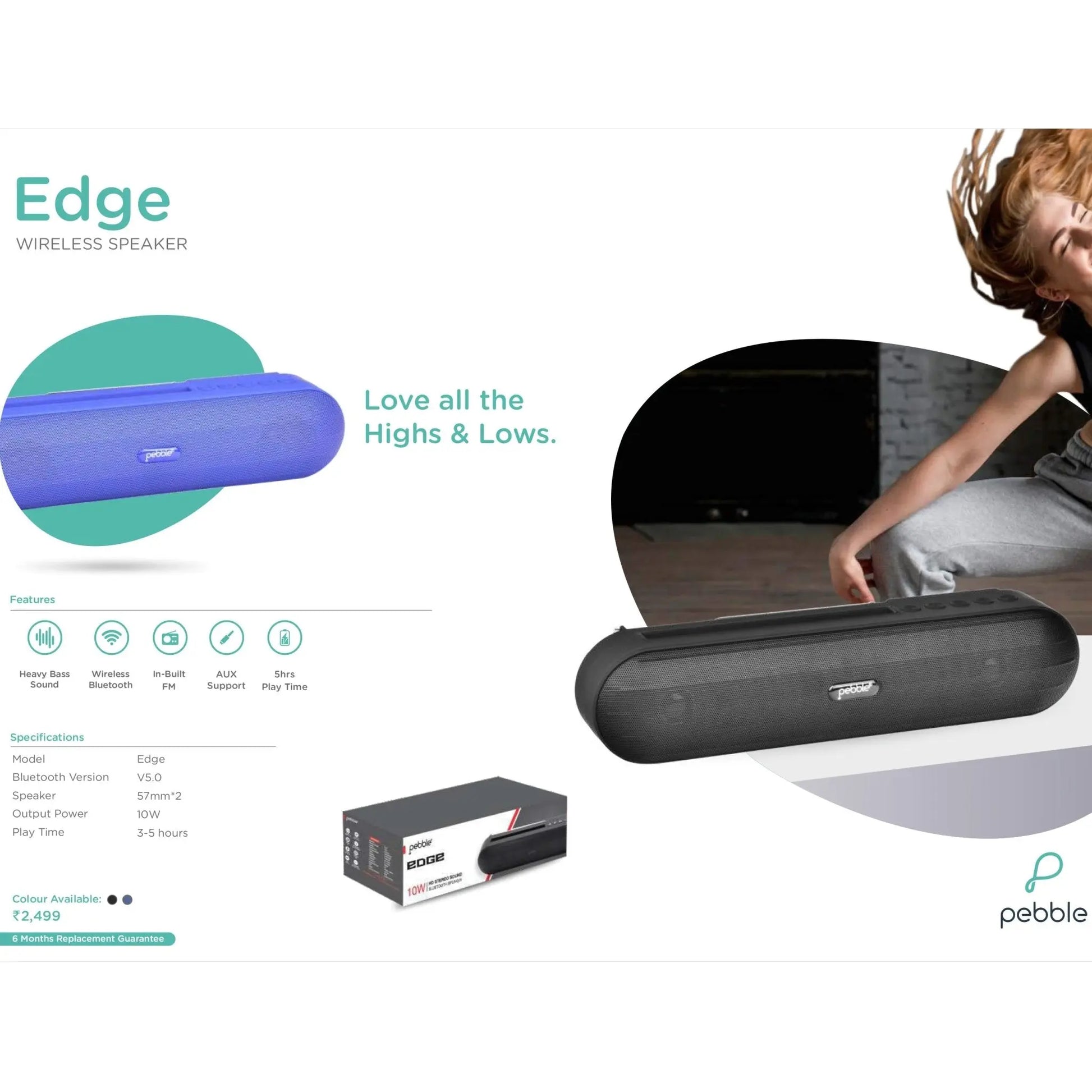 Pebble Edge Wireless speaker -  10W MARSH Corporate gifts