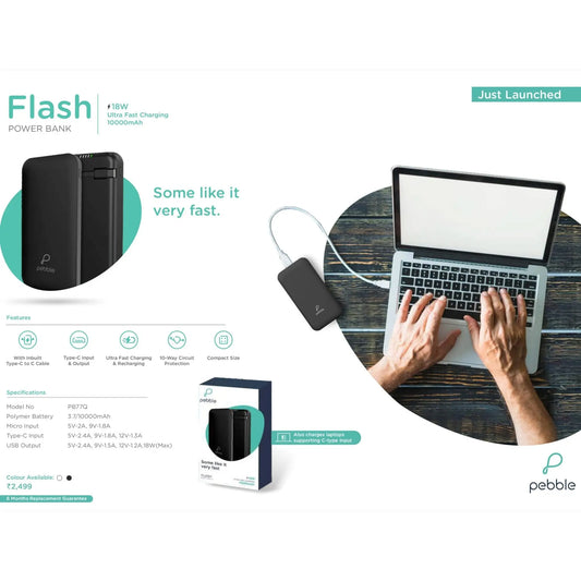 Pebble Flash PowerBank 10000 mAh MARSH Corporate gifts
