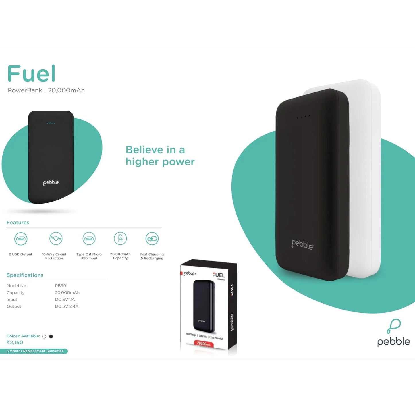 Pebble Fuel PowerBank - 20000 mAh MARSH Corporate gifts