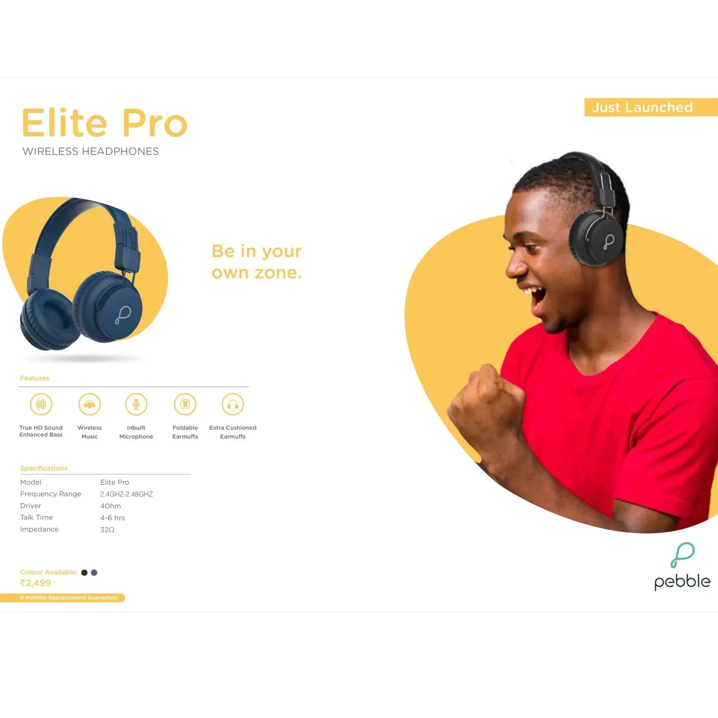 Pebble On-Ear Bluetooth Headphone with Mic MARSH Corporate gifts