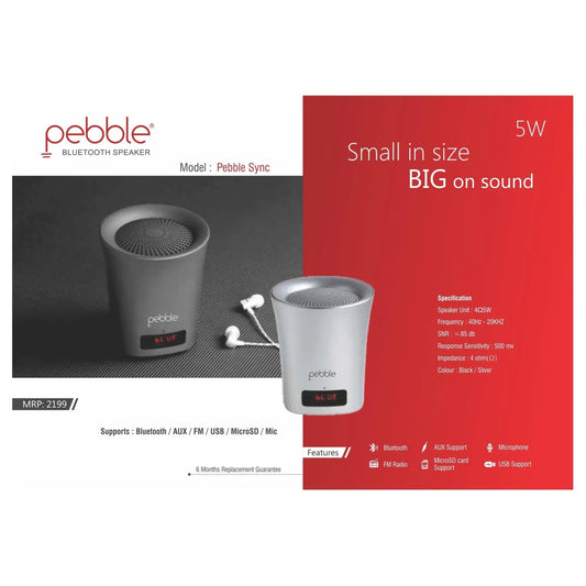 Pebble Sync Bluetooth Speaker MARSH Stationery