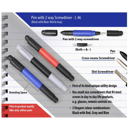 Pen With 2 Way Screwdriver - L 46 MARSH Corporate gifts