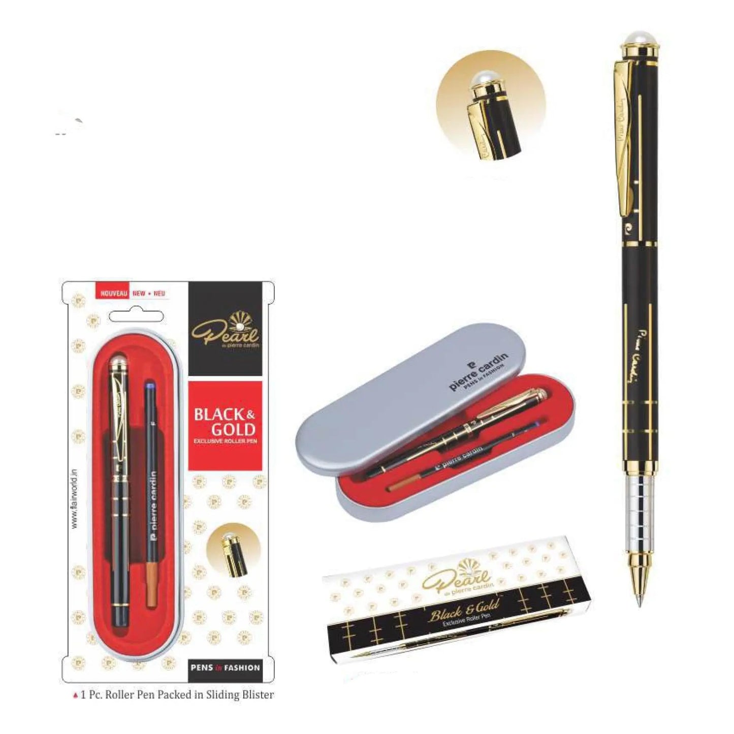 Pierre Cardin Black & Gold Exclusive Roller Pen MARSH Corporate gifts