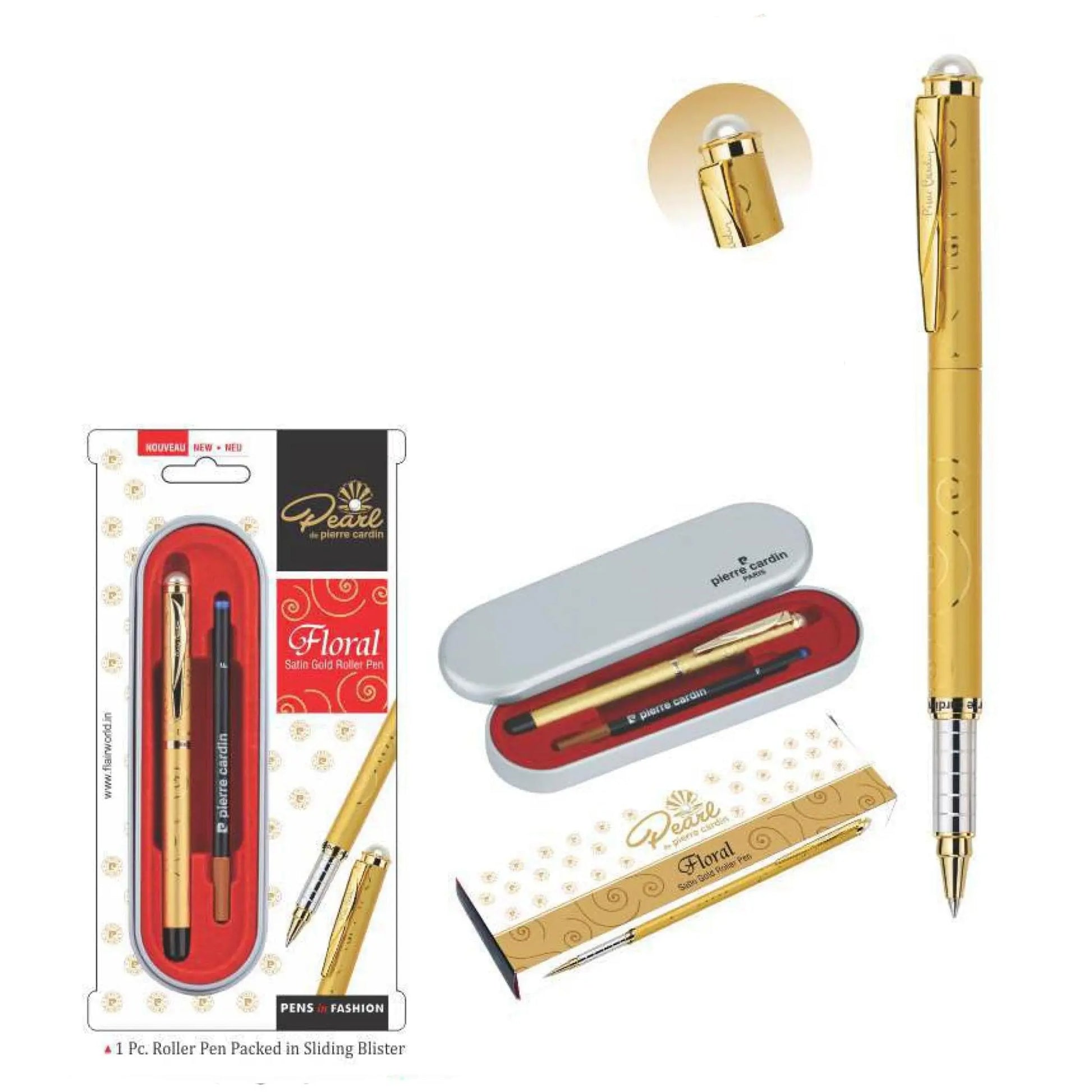 Pierre Cardin Floral Satin Gold Roller Pen MARSH Corporate gifts
