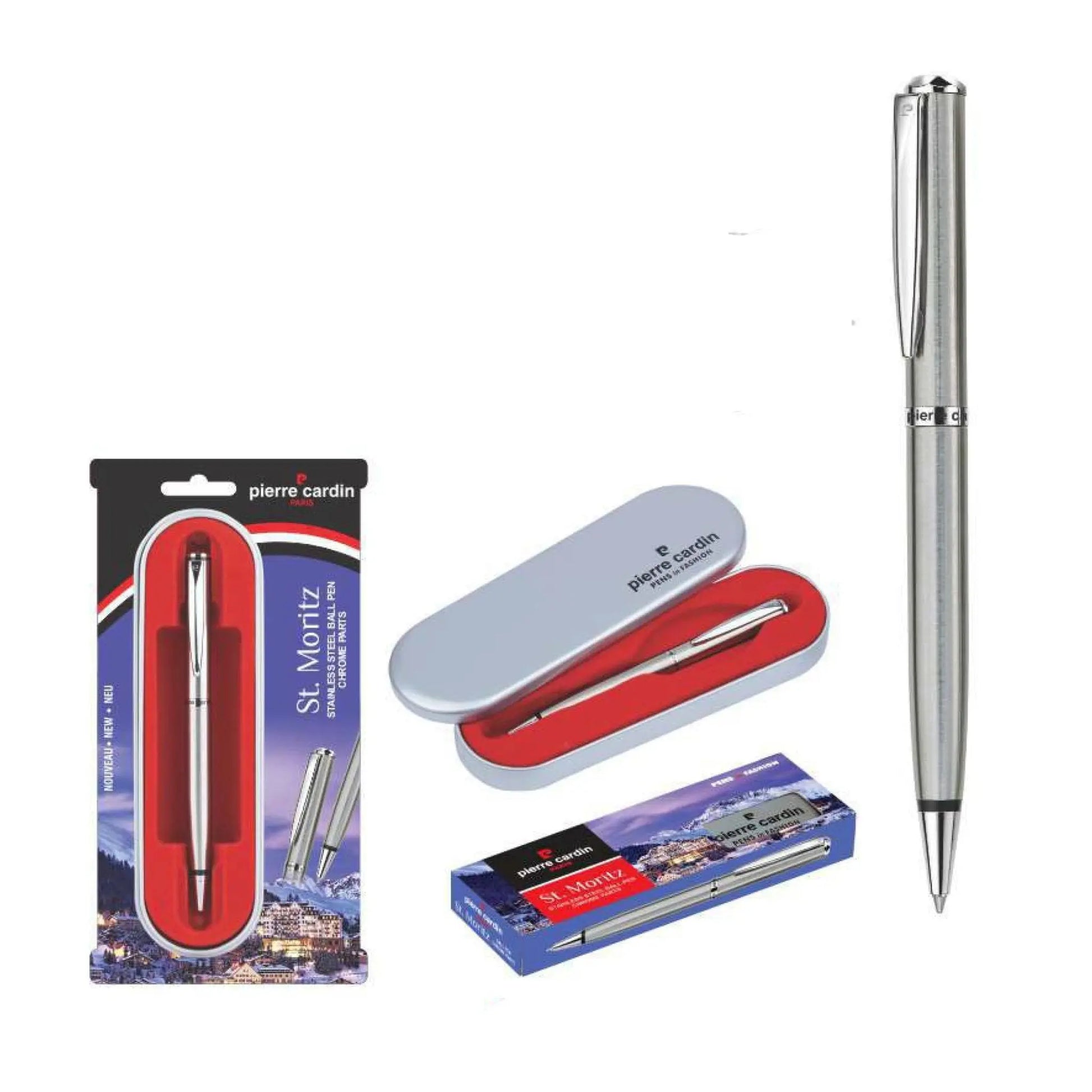 Pierre Cardin St. Moritz Stainless Steel Ball Pen Chrome Parts MARSH Corporate gifts