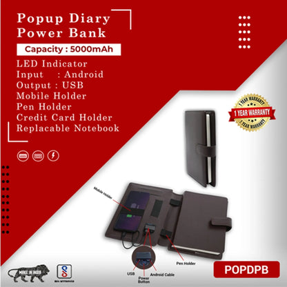 Popup Diary 5000 mAh - Dark Brown MARSH Corporate gifts
