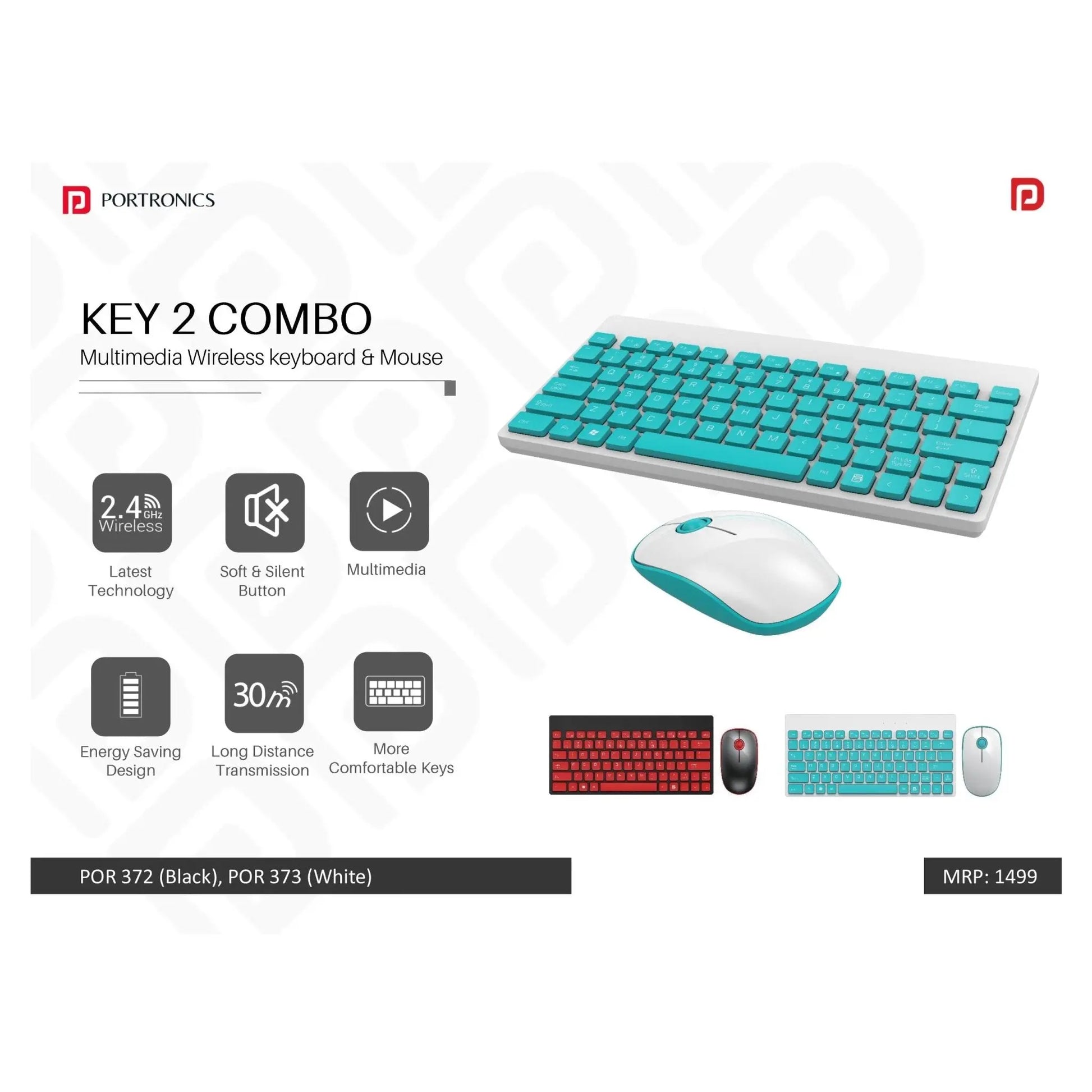 Portronics Multimedia Wireless keyboard & Mouse - POR 372/373 MARSH Corporate gifts