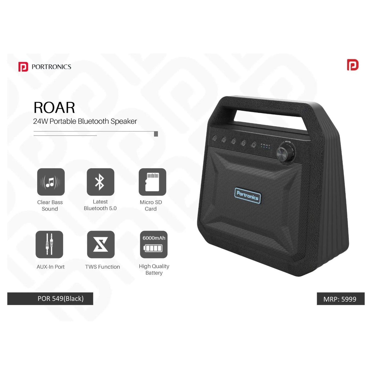 Portronics POR-549 ROAR 24 W Bluetooth Party Speaker - POR 549 MARSH Corporate gifts