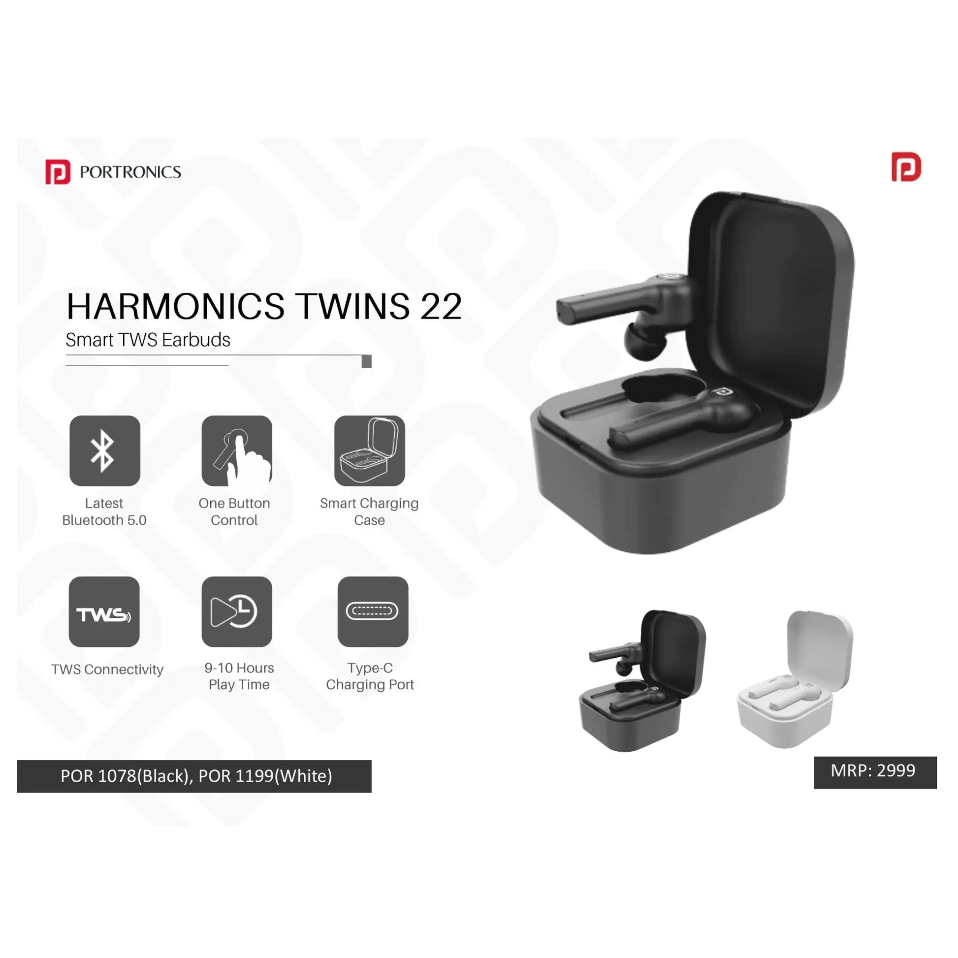 Portronics  Smart TWS Earpods - POR 1078/1199 MARSH Corporate gifts