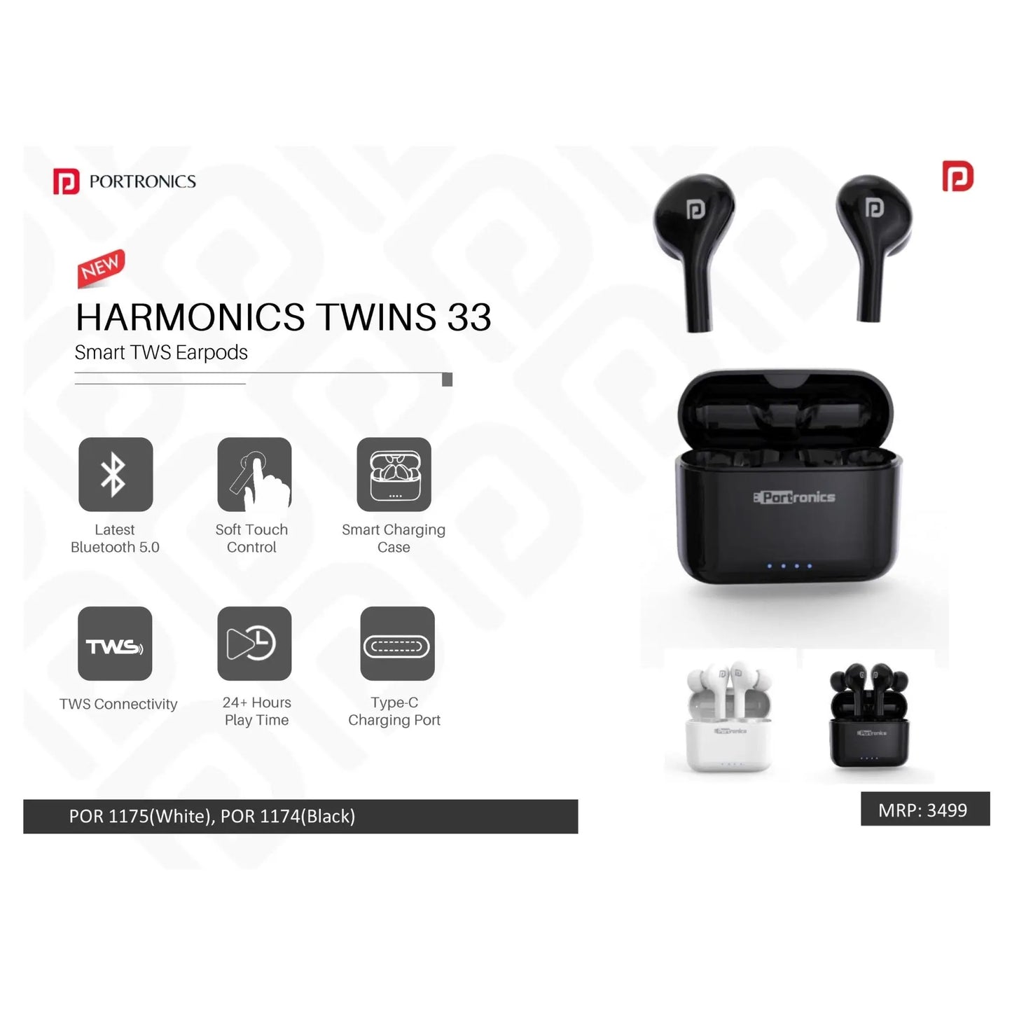 Portronics  Smart TWS Earpods - POR 1175/1174 MARSH Corporate gifts