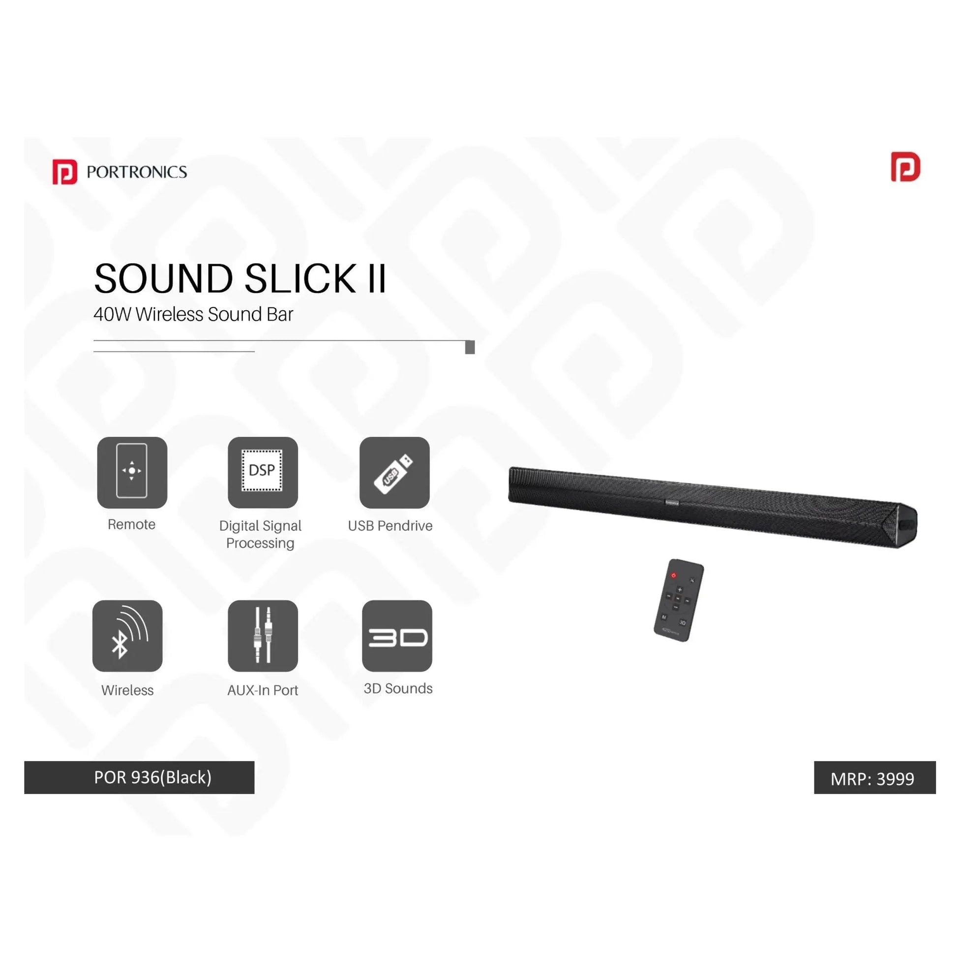 Portronics Wireless Sound Bar with Bluetooth - POR 936 MARSH Corporate gifts
