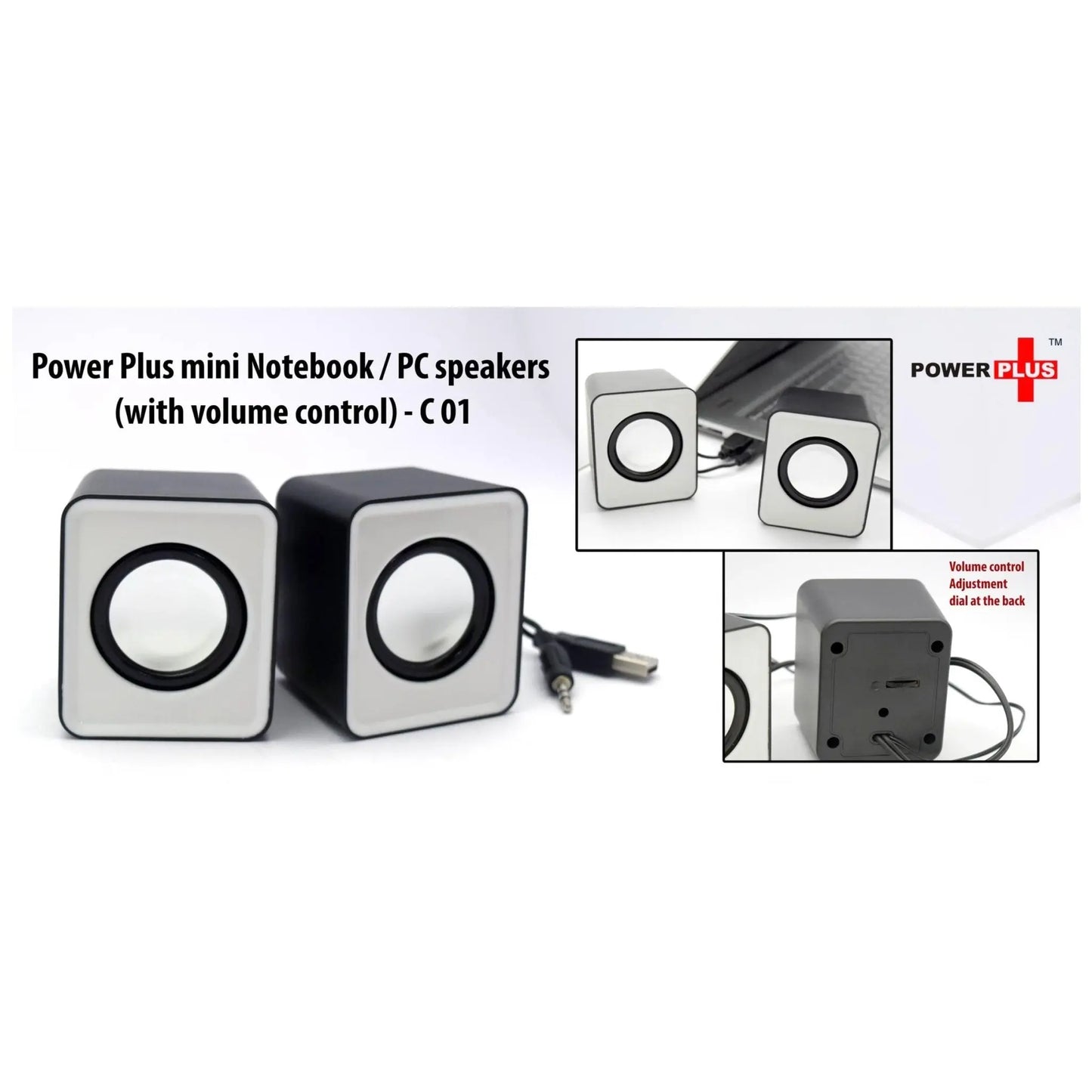 Power Plus Mini Notebook / PC Speakers With Volume Control - C 01 MARSH Corporate gifts