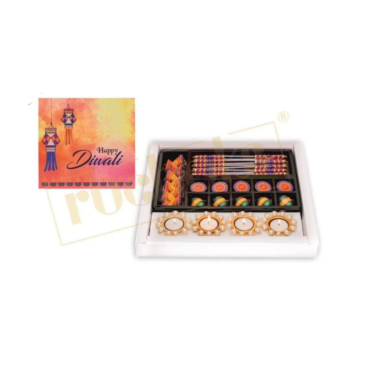 Premium Diwali Cracker Box + 4 Candle - P1+4 MARSH Stationery
