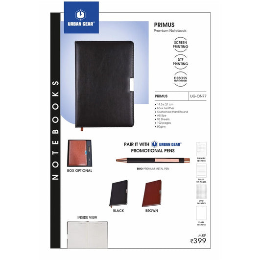 URBAN GEAR -Primus - Note Books (Cushioned Hard Bound) - UG-ON77 MARSH Stationery