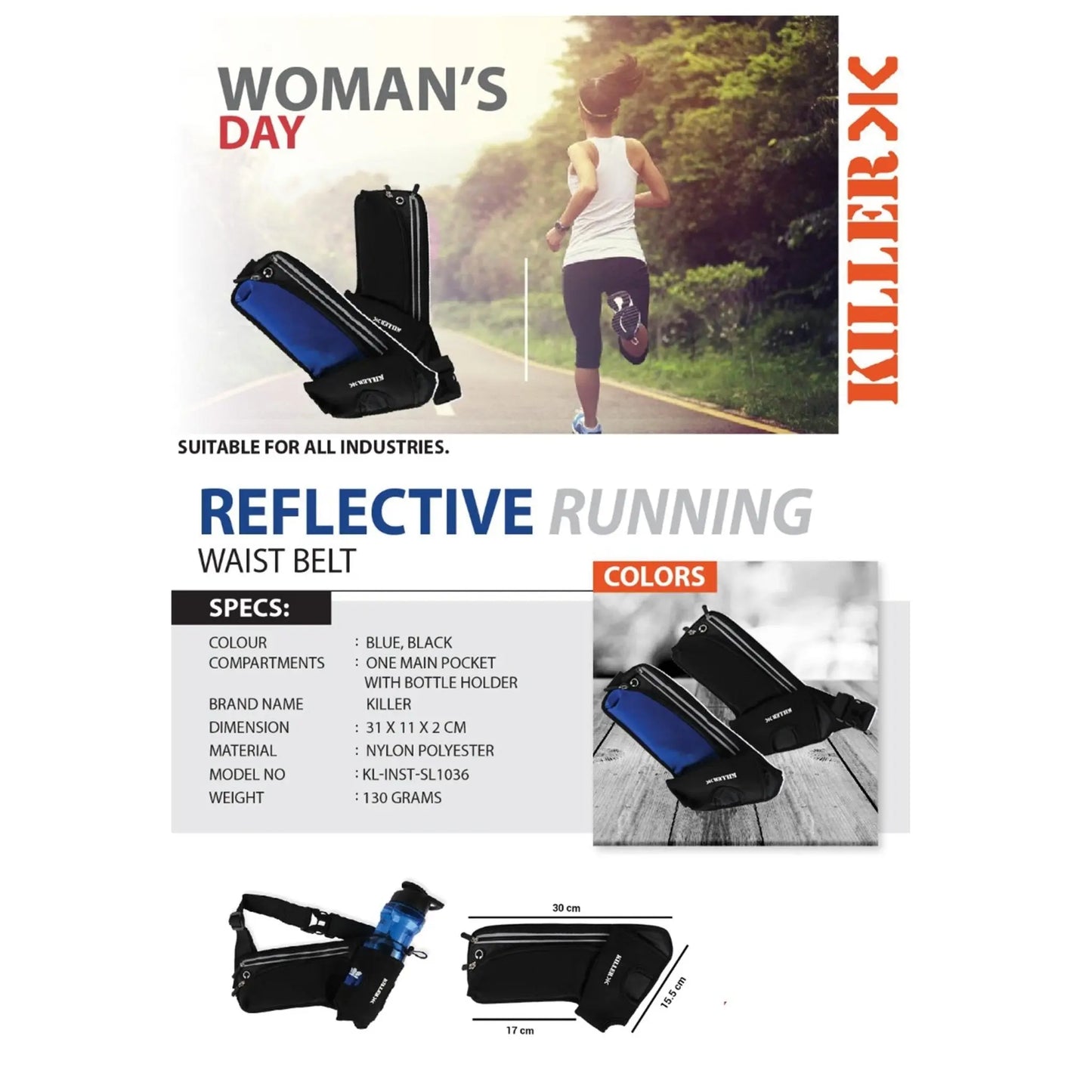 Reflective Running Waist Belt MARSH Corporate gifts
