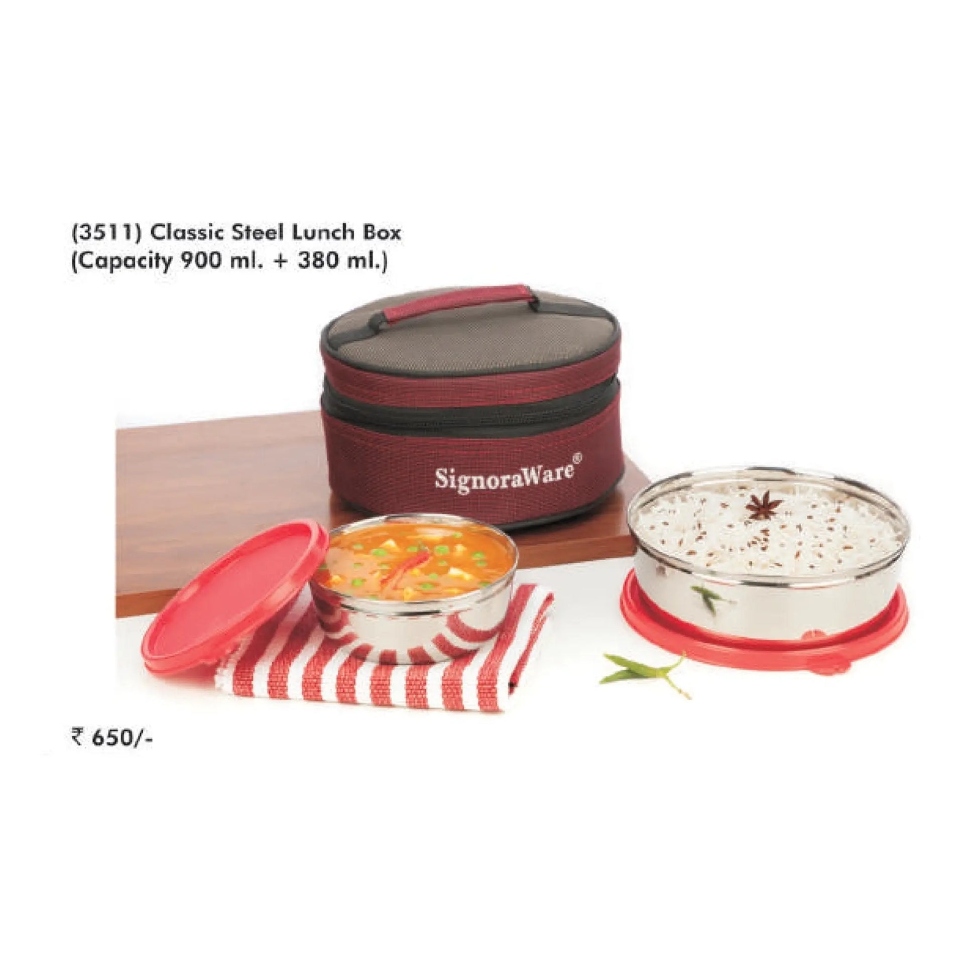 Signora Ware Classic Steel Lunch Box - 3511 MARSH Corporate gifts