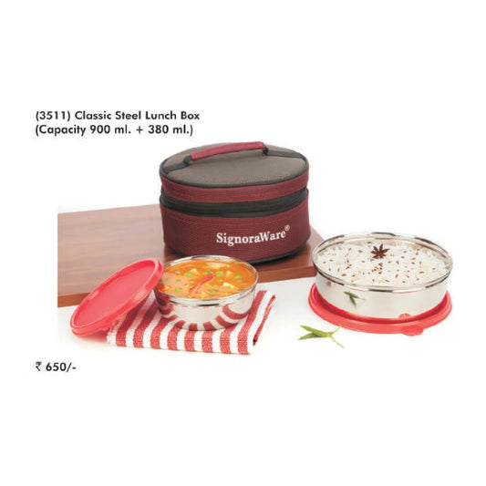 Signora Ware Classic Steel Lunch Box - 3511 MARSH Corporate gifts