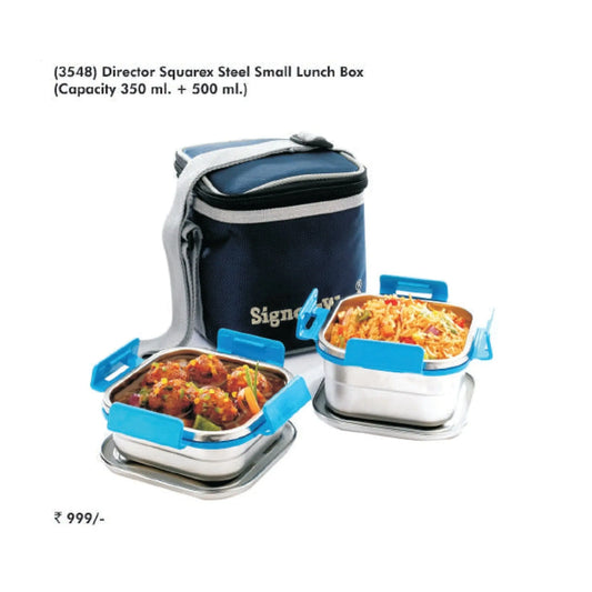 Signora Ware Director Squarex Steel Small Lunch Box - 3548 MARSH Corporate gifts