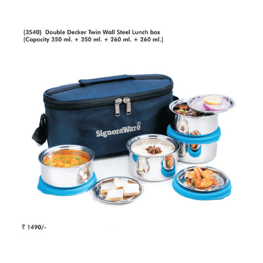 Signora Ware Double Decker Twin Wall Steel Lunch Box - 3540 MARSH Corporate gifts
