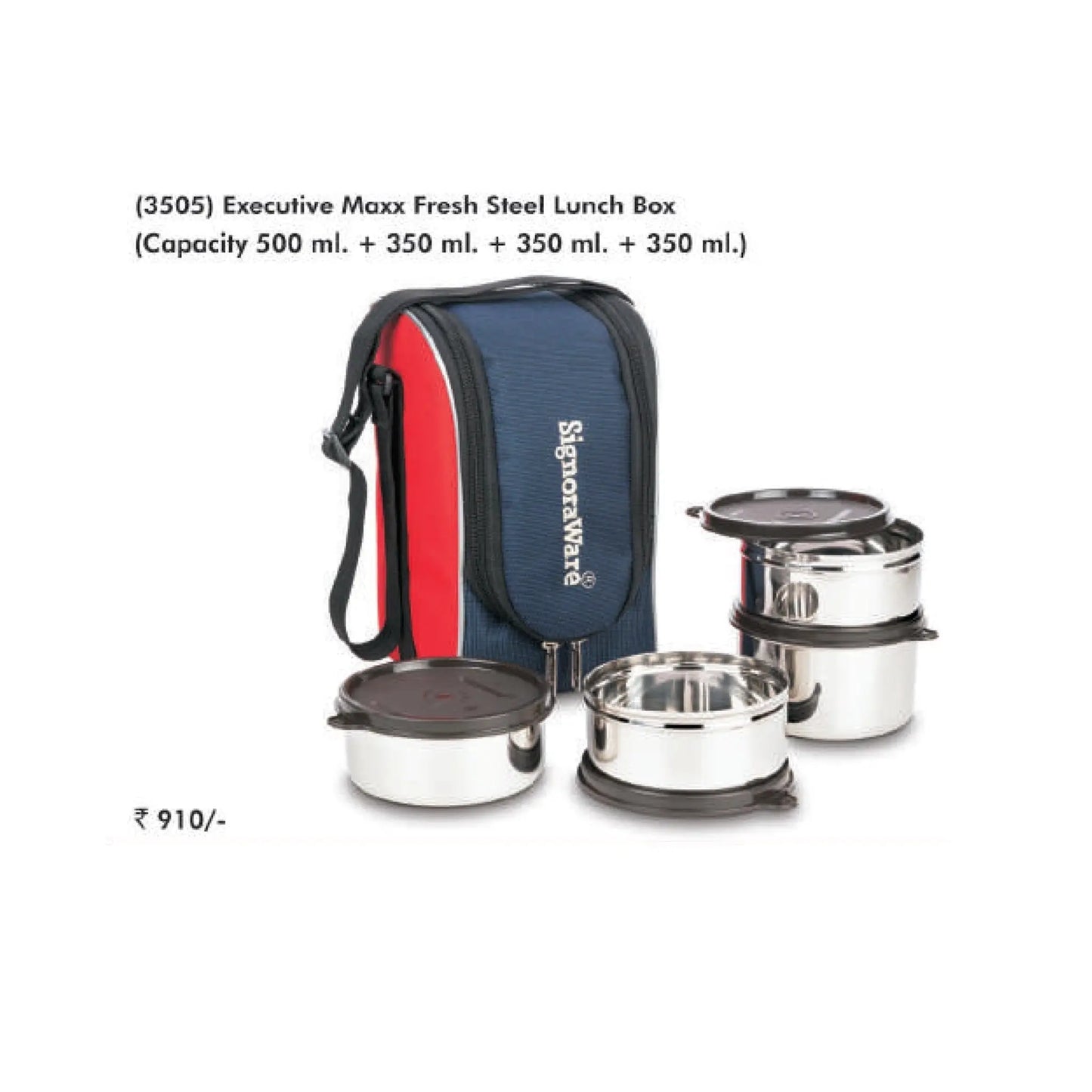 Signora Ware Executive Maxx Fresh Steel Lunch Box - 3505 MARSH Corporate gifts
