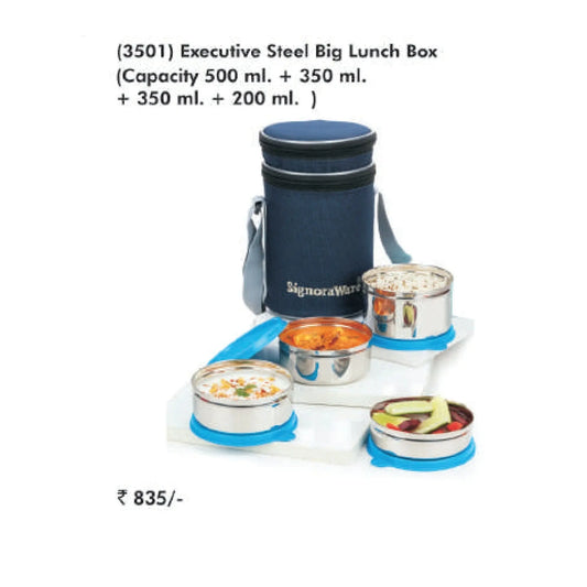 Signora Ware Executive Steel Big Lunch Box MARSH Corporate gifts