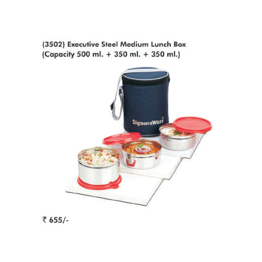 Signora Ware Executive Steel Medium Lunch Box - 3505 MARSH Corporate gifts