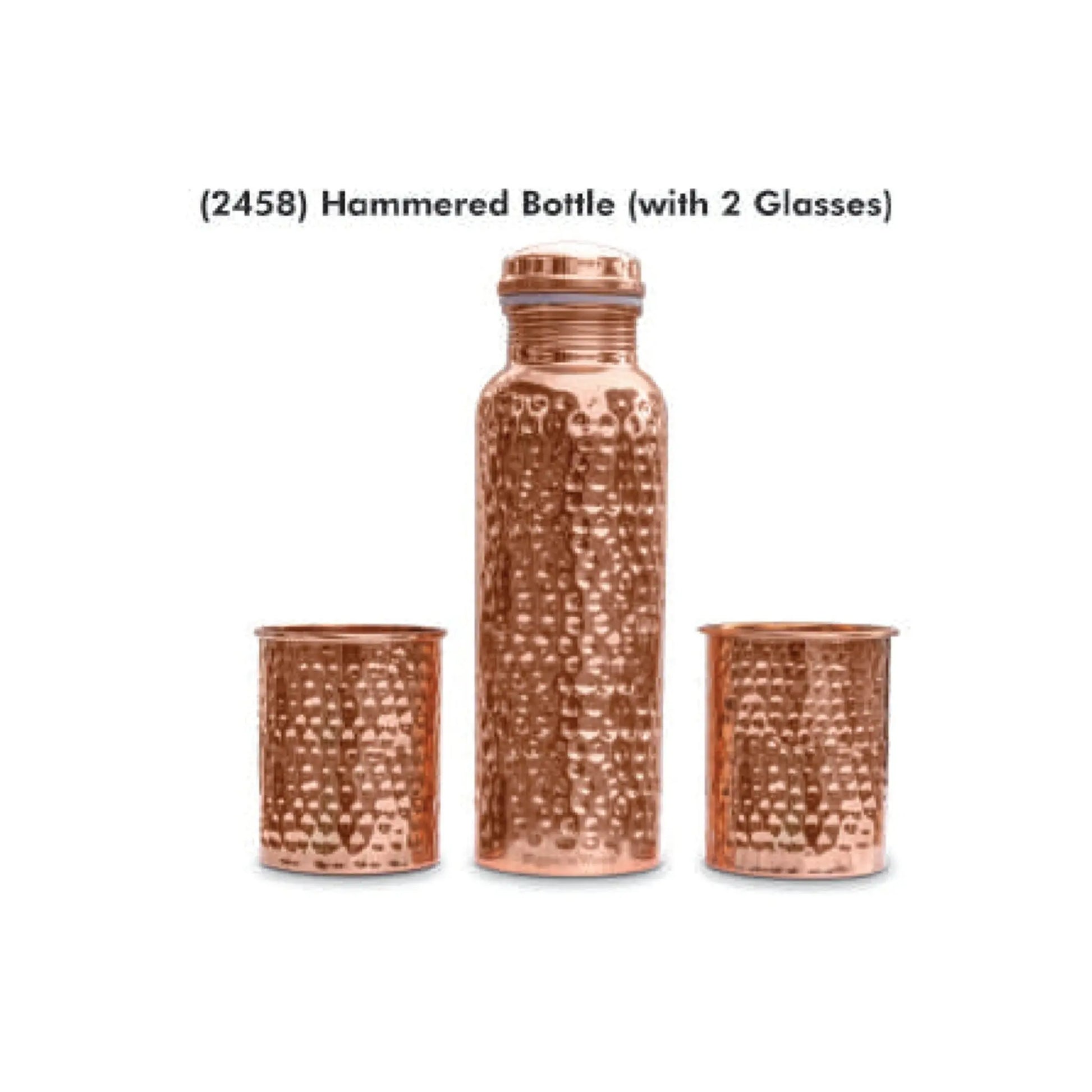 Signora ware Hammered Bottle with 2 Glasses MARSH Corporate gifts