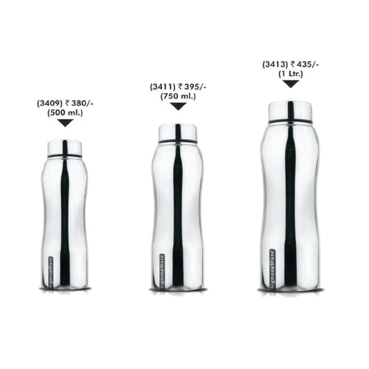 Signora Ware Oxy Steel Water Bottle Mirror Finish - 3408/3410/3412 MARSH Corporate gifts