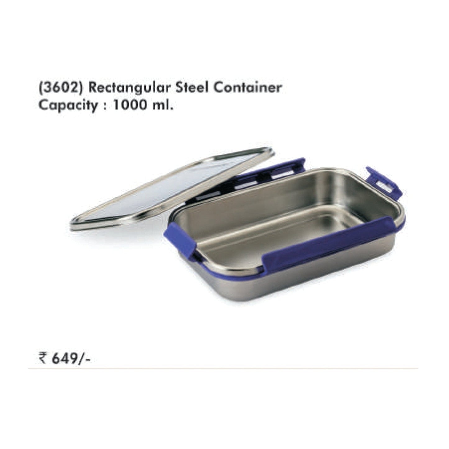 Signora Ware rectangular Steel Lunch box - 3602 MARSH Corporate gifts