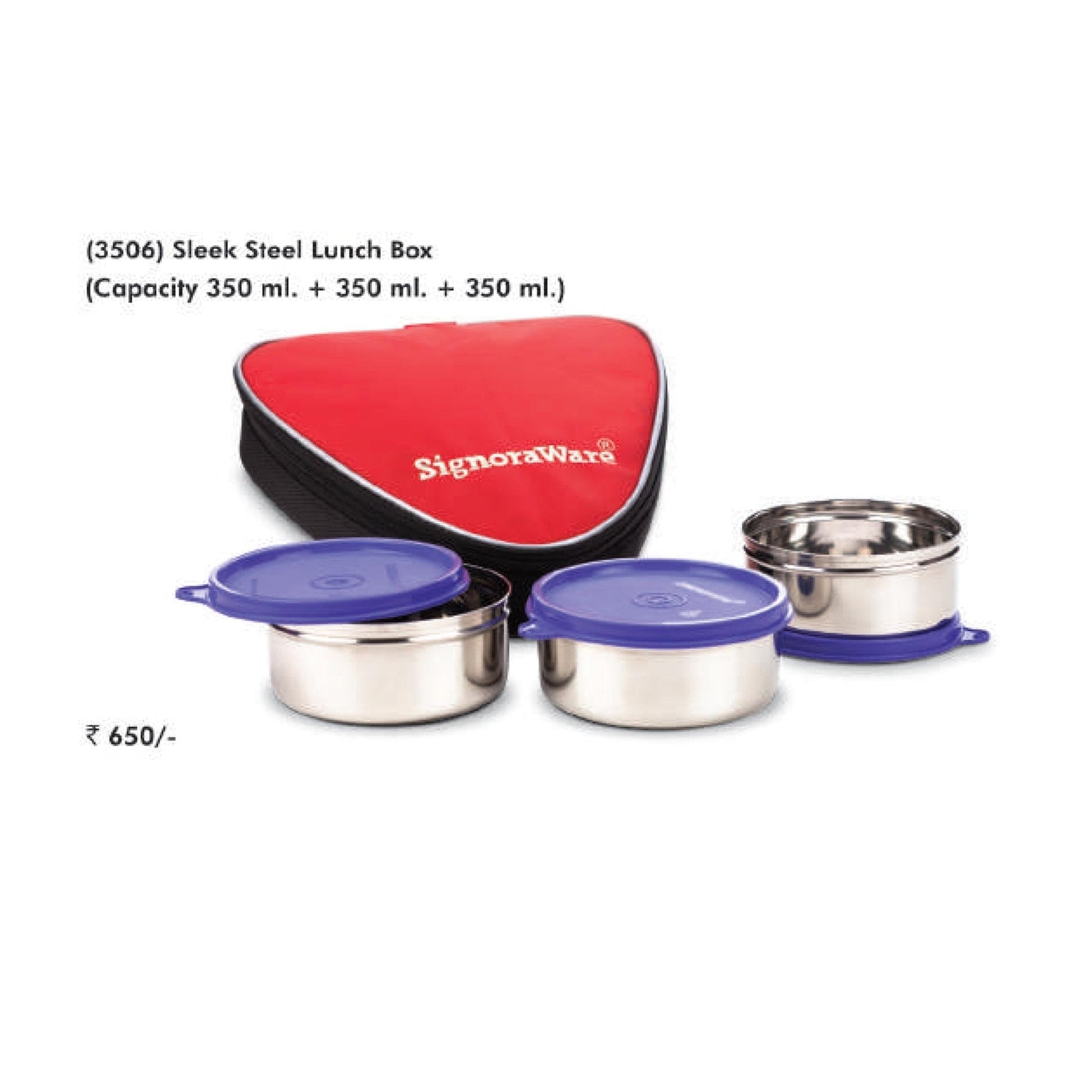 Signora Ware Sleek Steel Lunch Box - 3506 MARSH Corporate gifts