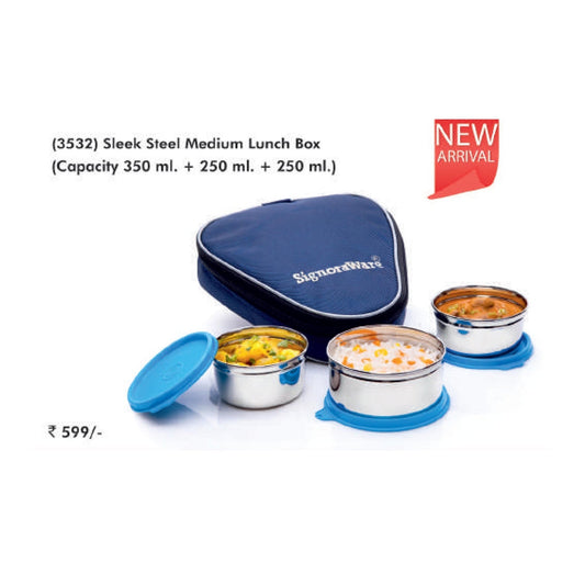 Signora Ware Sleek Steel Medium Lunch Box - 3532 MARSH Corporate gifts