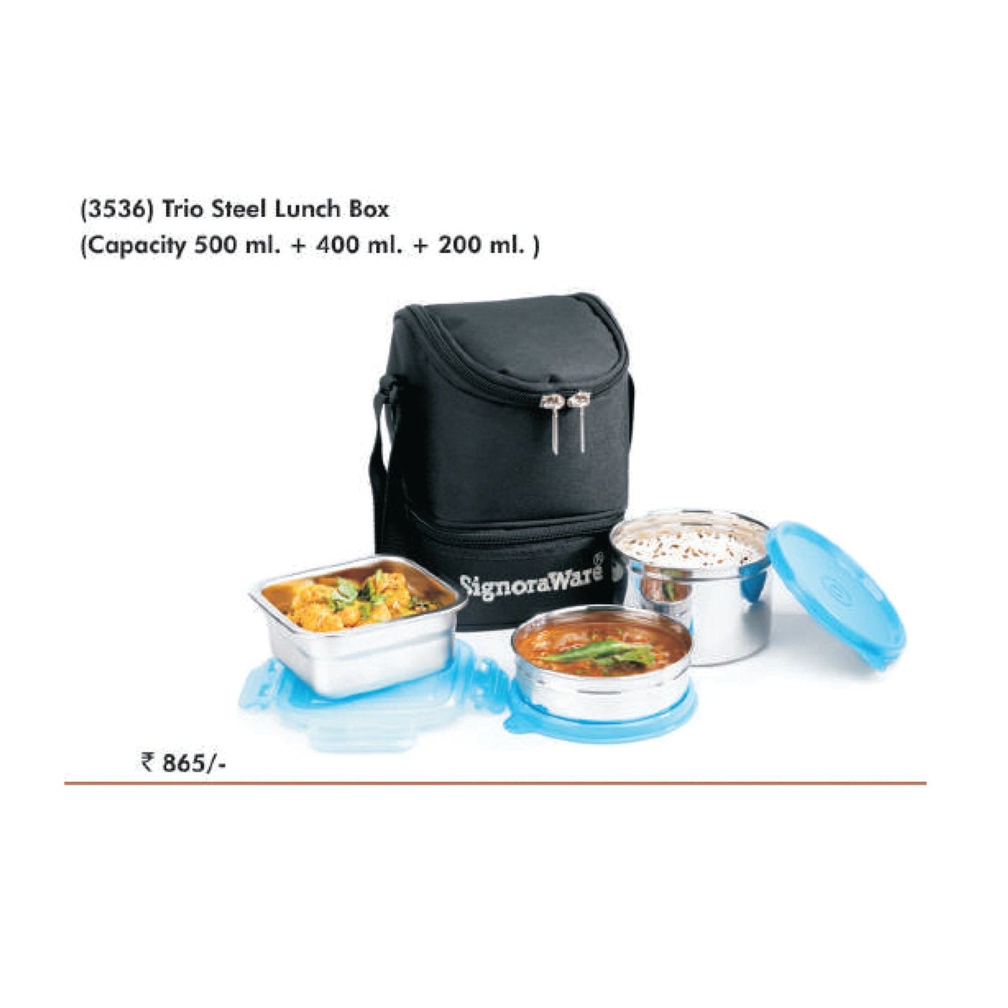 Signora Ware Trio Steel Lunch Box - 3536 MARSH Corporate gifts